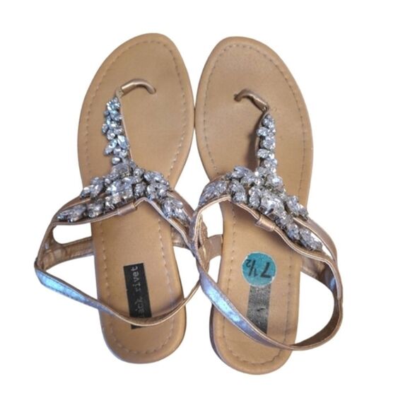 2 Pairs Strappy Rhinestones & Animal Print Sandals Size 7.5 Bundle - Picture 7 of 16